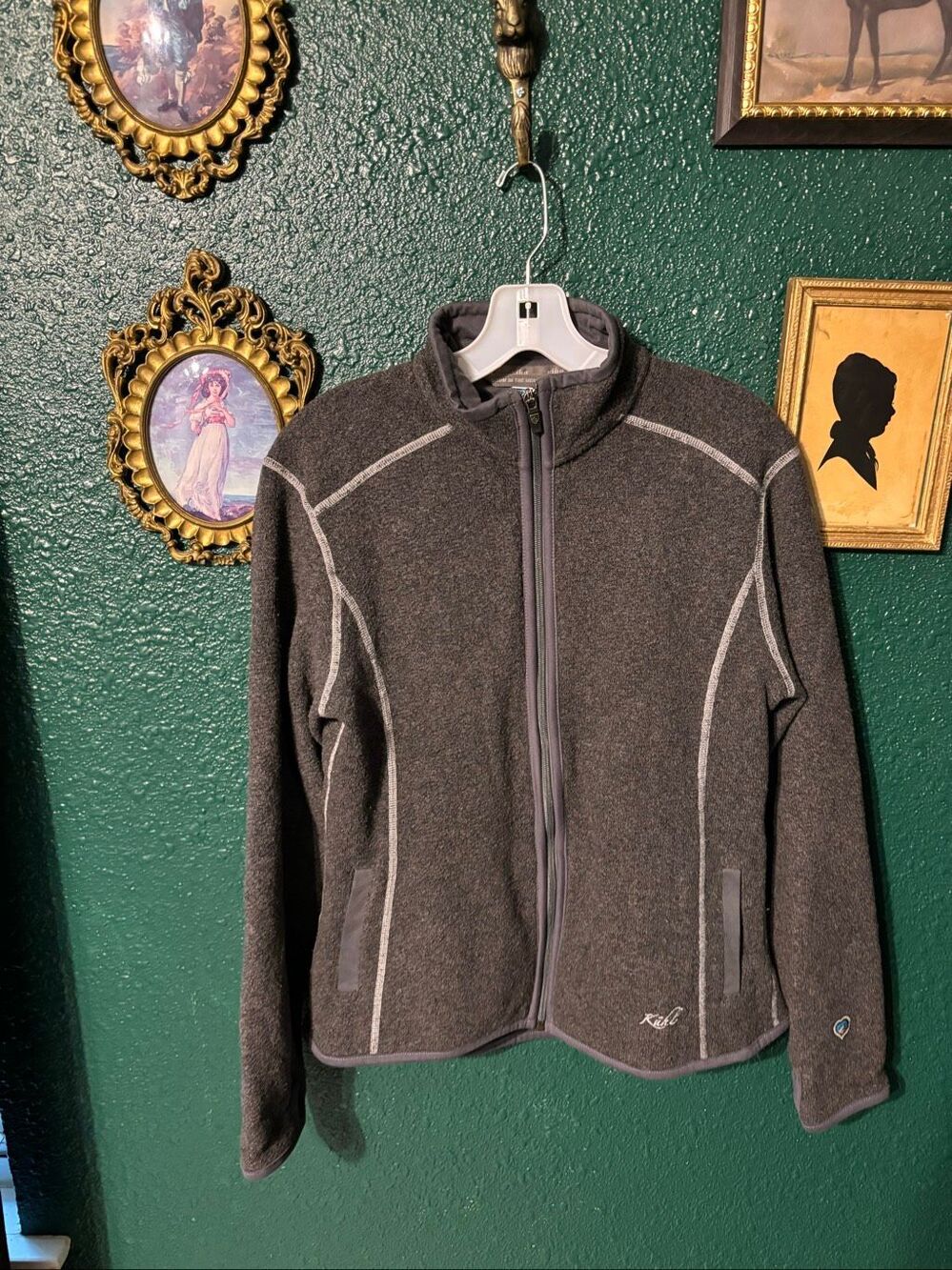 KUHL Gray Full Alpaca Zip Women’s Fleece Jacket Size Large